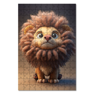 Dřevěné puzzle Animovaný lvíček