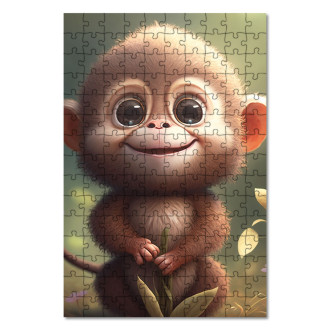 Dřevěné puzzle Roztomilý opičák