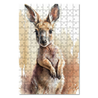 Dřevěné puzzle Akvarelový klokan