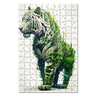 Dřevěné puzzle Přírodní tygr