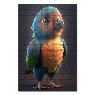 Dřevěné puzzle Roztomilý papoušek