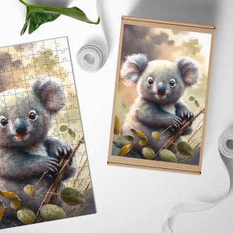 Dřevěné puzzle Akvarelová koala