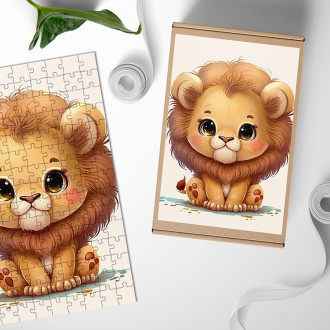 Dřevěné puzzle Malý lev