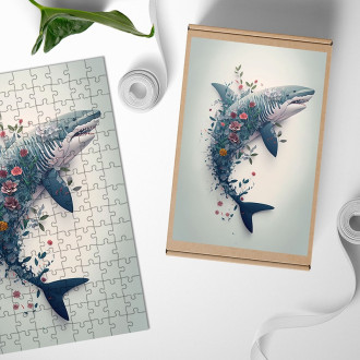 Dřevěné puzzle Květinový žralok