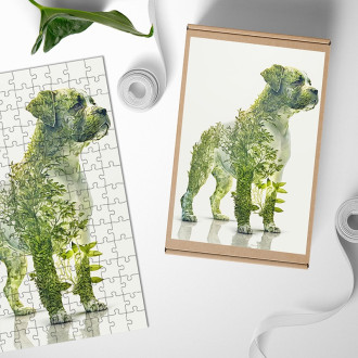 Dřevěné puzzle Přírodní pes