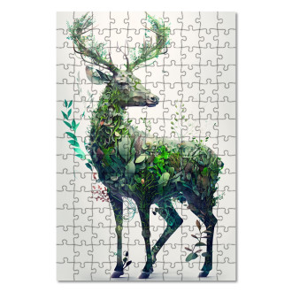 Dřevěné puzzle Přírodní jelen