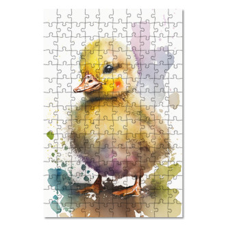 Dřevěné puzzle Akvarelová kachna