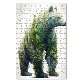 Dřevěné puzzle Přírodní medvěd