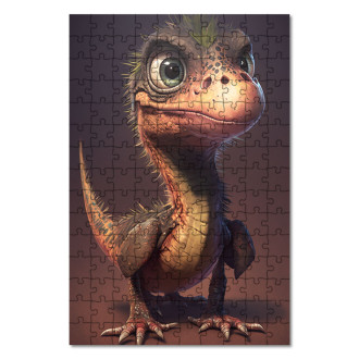 Dřevěné puzzle Animovaný dinosaur