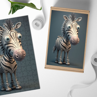 Dřevěné puzzle Animovaná zebra
