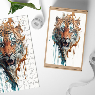 Dřevěné puzzle Graffiti tygr