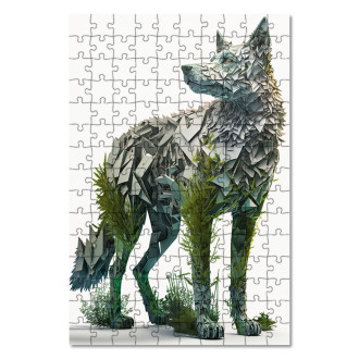 Dřevěné puzzle Přírodní vlk