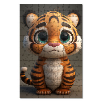 Dřevěné puzzle Roztomilý tygr