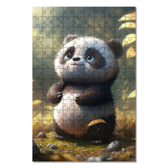 Dřevěné puzzle Roztomilé panda