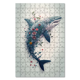 Dřevěné puzzle Květinový žralok
