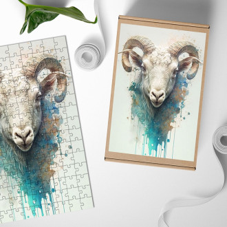 Dřevěné puzzle Graffiti beran