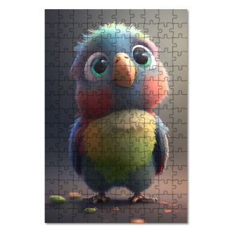 Dřevěné puzzle Animovaný papoušek