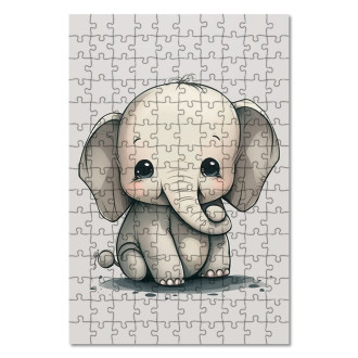 Dřevěné puzzle Malý slon