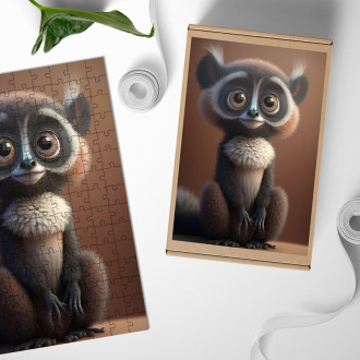 Dřevěné puzzle Animovaný lemur