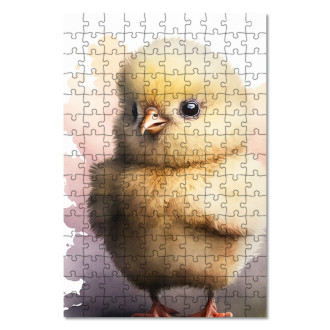 Dřevěné puzzle Akvarelové kuře