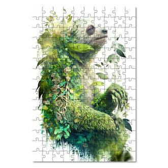 Dřevěné puzzle Přírodní lenochod