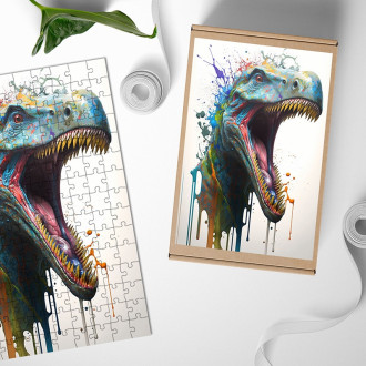 Dřevěné puzzle Graffiti dinosaur