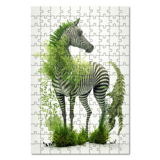 Dřevěné puzzle Přírodní zebra