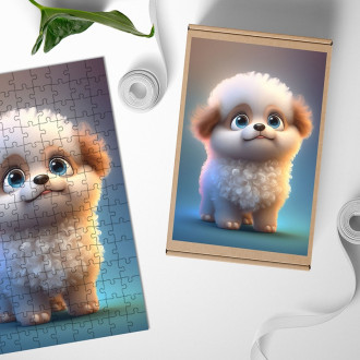 Dřevěné puzzle Roztomilý pejsek