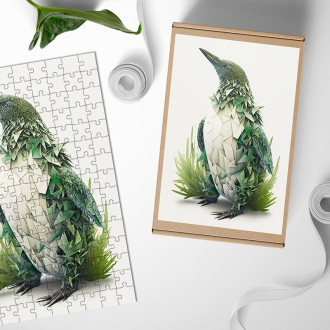 Dřevěné puzzle Přírodní tučňák