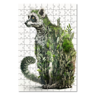 Dřevěné puzzle Přírodní lemur