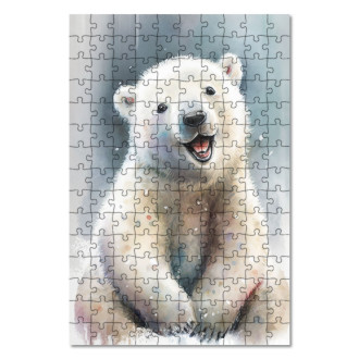 Dřevěné puzzle Akvarelový lední medvěd