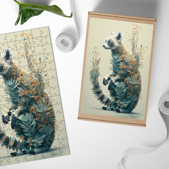 Dřevěné puzzle Květinový lemur