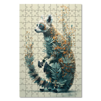Dřevěné puzzle Květinový lemur