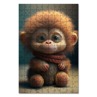 Dřevěné puzzle Animovaný opičák