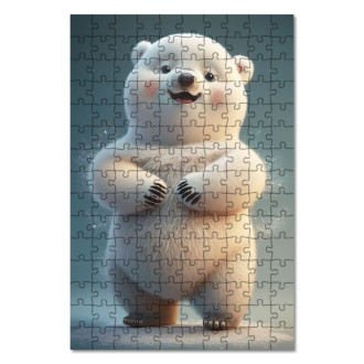 Dřevěné puzzle Roztomilý lední medvěd