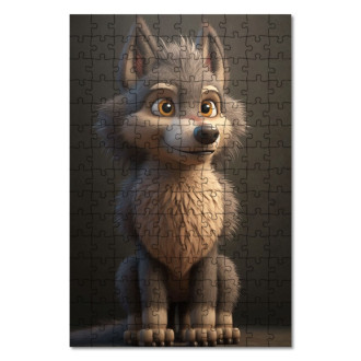 Dřevěné puzzle Animovaný vlk