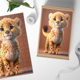 Dřevěné puzzle Animovaný gepard