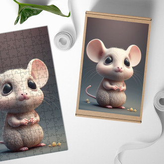 Dřevěné puzzle Animovaná myška
