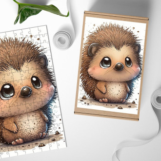 Dřevěné puzzle Malý ježek