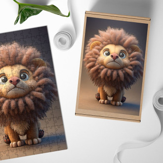 Dřevěné puzzle Animovaný lvíček