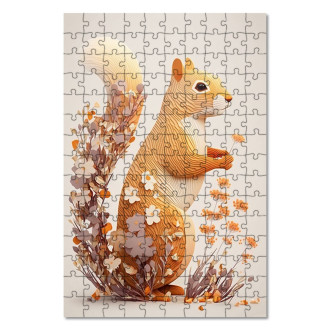 Dřevěné puzzle Květinová veverka
