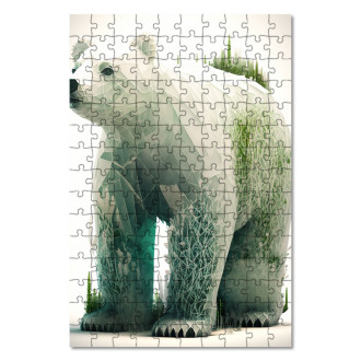 Dřevěné puzzle Přírodní lední medvěd
