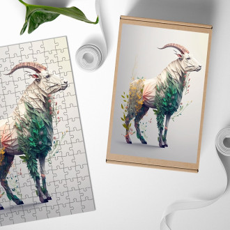 Dřevěné puzzle Květinový kozoroh