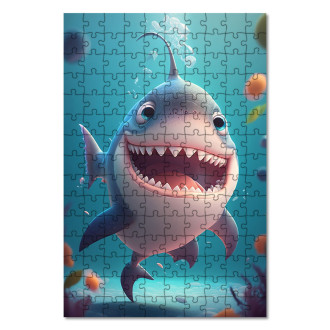 Dřevěné puzzle Roztomilý žralok