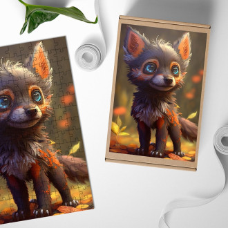 Dřevěné puzzle Roztomilý vlk
