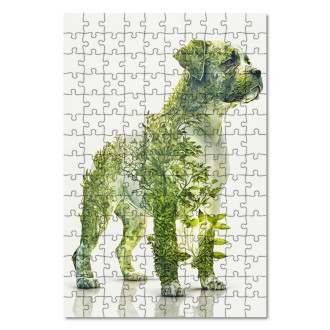 Dřevěné puzzle Přírodní pes