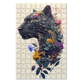 Dřevěné puzzle Květinový panter