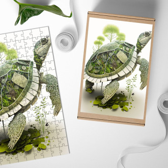 Dřevěné puzzle Přírodní želva