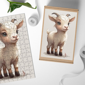 Dřevěné puzzle Malá koza