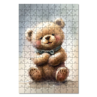 Dřevěné puzzle Akvarelový medvídek